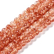 Resin Imitation Amber Beads Strands, Round, Coral, 5.5x5mm, Hole: 1mm, about 79pcs/strand, 16.14''(41cm)(RESI-Z023-02A)