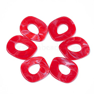 Acrylic Linking Rings, Quick Link Connectors, For Jewelry Chains Making, Imitation Gemstone Style, Red, 51.5x45x3.5mm, Hole: 23x16mm, about: 78pcs/500g(OACR-S021-29B)