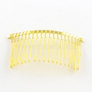 Hair Accessories Iron Hair Combs Findings, Golden, 37~38x79mm(X-OHAR-Q043-18G)