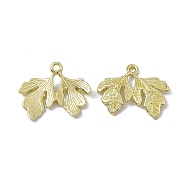 Alloy Pendants, Leaf Charm, Light Gold, 17.5x21x2.5mm, Hole: 1.6mm(PALLOY-D014-15B-LG)