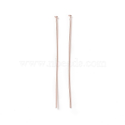 Brass Flat Head Pins, Cadmium Free & Lead Free, Rose Gold, 50mm, Head: 1.8mm, Pin: 0.6mm, 22 Gauge(X-KK-WH0058-03D-RG)