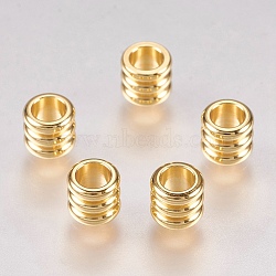 201 Stainless Steel Beads, Column, Golden, 5x4.5mm, Hole: 3mm(STAS-G173-01G-C)
