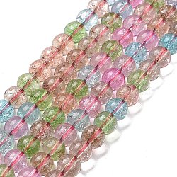 Crackle Glass Round Bead Strands, Colorful, 8mm, Hole: 0.8mm, about 52pcs/strand, 14.96 inch(38cm)(CCG-C001-01B-01)