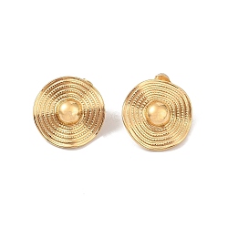 Stainless Steel Stud Earrings, Straw Hat, Real 18K Gold Plated, 25mm(EJEW-U018-01G)