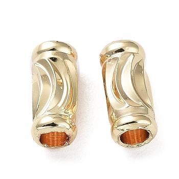 Rack Plating Brass Beads, Long-Lasting Plated, Cadmium Free & Lead Free, Column, Real 14K Gold Plated, 7x3mm, Hole: 2mm