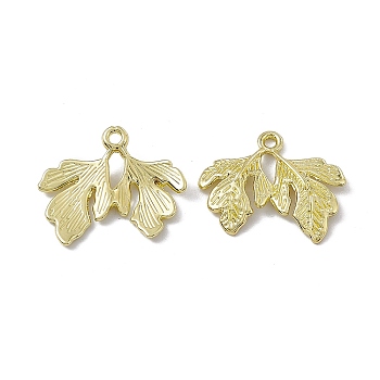 Alloy Pendants, Leaf Charm, Light Gold, 17.5x21x2.5mm, Hole: 1.6mm