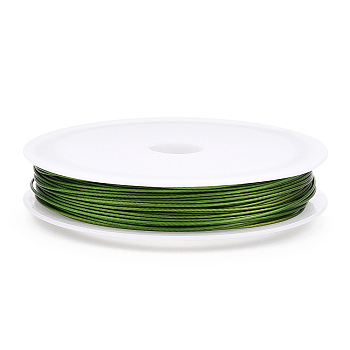 Tiger Tail Wire, Nylon-coated Stainless Steel, Olive Drab, 0.8mm, about 59.05 Feet(18m)/roll, 10 rolls/group