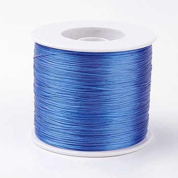 Korean Flat Elastic Crystal String, Elastic Beading Thread, for Stretch Bracelet Making, Royal Blue, 0.5mm, about 546.8 yards(500m)/roll