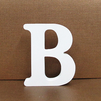 Letter Wooden Ornaments, for Home Wedding Decoration Shooting Props, Letter.B, 100x100x15mm