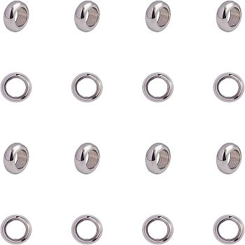 304 Stainless Steel Spacer Beads, Ring, Stainless Steel Color, 5x2mm, Hole: 3mm, 200pcs/box