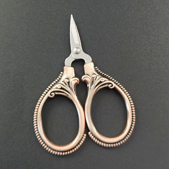 201 Stainless Steel Scissors, Craft Scissor, for Needlework, Red Copper & Stainless steel Color, 60x42x0.3mm