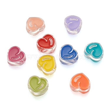 Craftdady 90Pcs 9 Colors Transparent Enamel Acrylic Beads(TACR-CD0001-06)-2