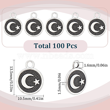 100Pcs Tibetan Style Alloy Charms(TIBEP-SC0002-74)-2