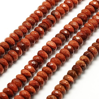 8mm Abacus Goldstone Beads