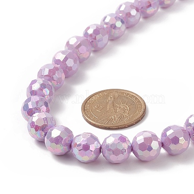 Macaron Color Faceted Acrylic Round Beaded Necklaces(NJEW-JN04192)-6
