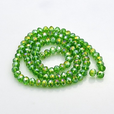 AB Color Plated Faceted Rondelle Electroplate Glass Beads Strands(GLAA-A024D-AB03)-2