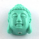 Покрашено головы Будды синтетическом коралловые бусы(X-CORA-R011-15F)-1