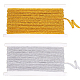 2 Cards 2 Colors Metallic Polyester Lace Trim(OCOR-FG0001-39)-1