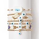 7 pcs 7 ensemble de bracelets extensibles en perles de verre et perles de verre de style mauvais œil pour femme(BJEW-JB09249-02)-1