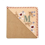 Season Theme Non-woven Felt Embroidery Corner Bookmarks, Hand Embroidered Flower Bookmark, Triangle Corner Page Marker, for Book Reading Lovers Teachers, Square with Letter. M, Spring, 95x97x2mm(FIND-WH0136-36A)
