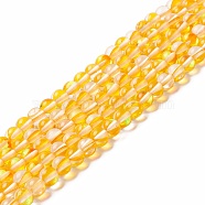 Synthetic Moonstone Beads Strands, Round, Gold, 6mm, Hole: 0.8mm, about 63pcs/strand, 14.57''~15.55''(37~39.5cm)(G-E573-02A-12)
