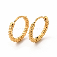 316 Stainless Steel Hoop Earrings for Women, Real 18K Gold Plated, 13x14x2mm, Pin: 0.8mm(EJEW-C004-16B-G)