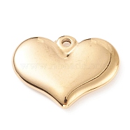 304 Stainless Steel Stamping Blank Tag Heart Pendants, Craft Jewelry Making Accessories, for Women, Golden, 21x28x4mm, Hole: 2.5mm(STAS-G218-08G-2)