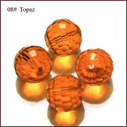 Imitation Austrian Crystal Beads, Grade AAA, Faceted(96 Facets), Round, Orange, 8mm, Hole: 0.9~1mm(SWAR-F073-8mm-08)
