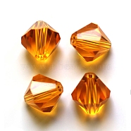 Imitation Austrian Crystal Beads, Grade AAA, Faceted, Bicone, Orange, 4x4mm, Hole: 0.7~0.9mm(SWAR-F022-4x4mm-248)