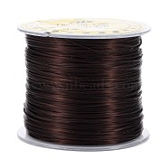 Japanese Flat Elastic Crystal String, Polyester Thread, for Stretch Bracelets Gemstone Jewelry Making, Brown, 0.5mm, about 65.6 yards(60m)/roll(EW-Z001-B16)
