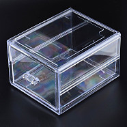 Polystyrene Plastic Bead Storage Containers, Rectangle Drawer, Clear, 19.4x15.2x11.5cm(CON-N011-042)