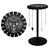 Wooden Wheel, Wooden Display Shelf, Black Holder Stand, Rustic Divination Pendulum Storage Rack, Witch Stuff, Goat, Wheel: 120x8mm, 2pcs, Studdle: 288x12mm, 1pc(DJEW-WH0046-082)
