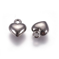 Tibetan Style Alloy Charms, Lead Free, Nickel Free and Cadmium Free, Heart, Gunmetal, 11.5mm long, 9mm wide, 4.5mm thick, hole: 1.5mm(X-EA526Y-NFB)