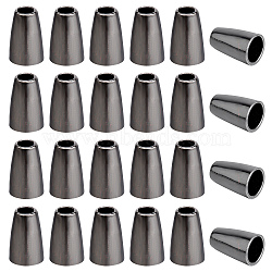 Alloy Cord Ends, End Caps, Cone, Gunmetal, 13x8mm, Hole: 4mm, 40pcs/bag(FIND-GF0003-61B)