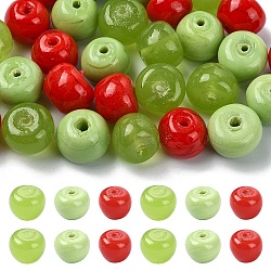 30Pcs 3 Colors Handmade Lampwork Beads, Apple, Mixed Color, 12~13x10mm, Hole: 1.6~1.8mm, 10pcs/color(LAMP-YW0004-25)
