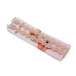 Lace Daisy Flowers Non-slip Bra Straps, Elastic Adjustable Bra Strap Holder, with Hooks, Wheat, 400x10.5~22x1~5.5mm, 2pcs/set(FIND-WH0081-41A)