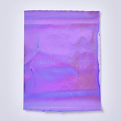 A5 PU Leather Fabric, Holographic Laser Leather Bag Material, Mirror Leather Radium Film, for DIY Crafts, Purple, 203~205x153~157x1mm(AJEW-TAC0019-30A)
