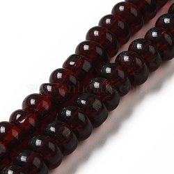 Handmade Lampwork Beads Strands, Rondelle, Dark Red, 9~10x4.5~5mm, Hole: 2.5~3mm, about 68~71pcs/strand, 14.17~16.14 inch(36~41cm)(LAMP-G156-20Q)