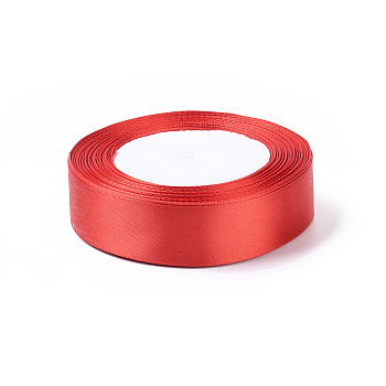 Red Satin Ribbon for DIY Craft Hair Accessories, Christmas Ribbon, about 1 inch(25mm) wide, 25yards/roll(22.86m/roll)