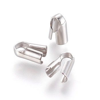 304 Stainless Steel Cord Ends, End Caps, Column, Stainless Steel Color, 8x3.5x5mm, Hole: 3x3mm