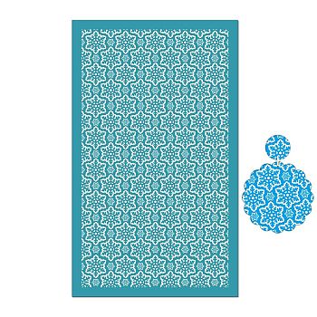 Rectangle Polyester Screen Printing Stencil, for Painting on Wood, DIY Decoration T-Shirt Fabric, Snowflake, 15x9cm