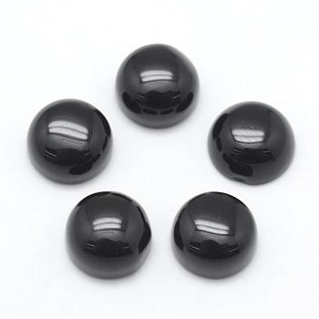 Natural Obsidian Cabochons, Flat Round, 8x3~4mm