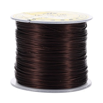 Japanese Flat Elastic Crystal String, Polyester Thread, for Stretch Bracelets Gemstone Jewelry Making, Brown, 0.5mm, about 65.6 yards(60m)/roll