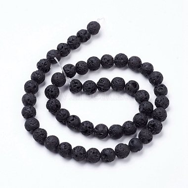 Brins de perles de pierre de lave naturelle(G-F436-8mm)-3