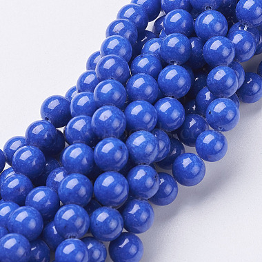8mm Blue Round Mashan Jade Beads