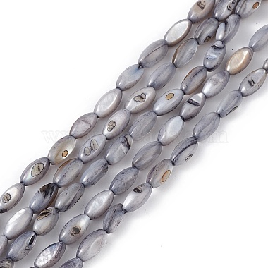 Slate Gray Horse Eye Freshwater Shell Beads