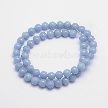 Natural Angelite Beads Strands(G-L411-18-8mm)-2