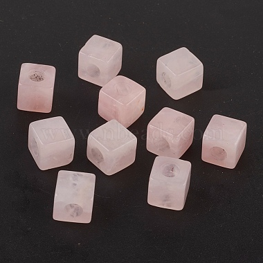 10mm Pink Cube Rose Quartz Beads