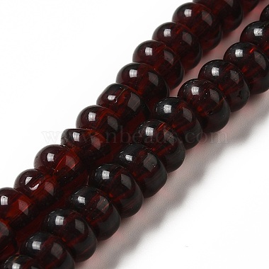 Dark Red Rondelle Lampwork Beads