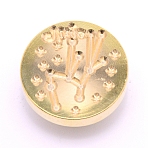 Brass Wax Sealing Stamp Head, for Post Decoration DIY Card Making, Constellation, Light Gold, Virgo, 25.5x14.5mm, Hole: 7mm(AJEW-TAC0026-01LG-06)